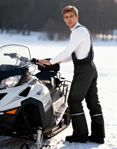 Wantdo Men's Winter Insulated Ski Pants Waterproof Snow Bibs Cargo Overalls in Kuwait
