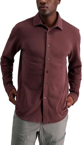 Haggar Men's Long Sleeve Print Cotton Shirt in Saudi Arabia