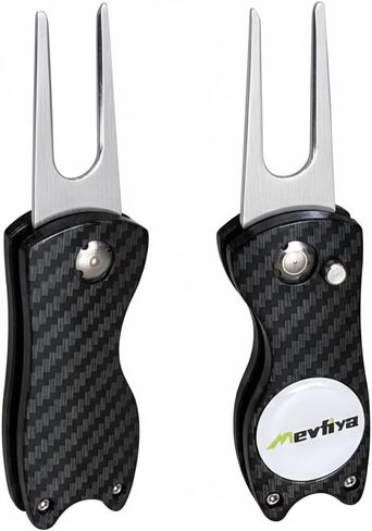 Switchblade Golf Divot Repair Tool with Magnetic Ball Marker – Foldable Metal Golf Ball Marker and Divot Tool for Golfers in Saudi Arabia