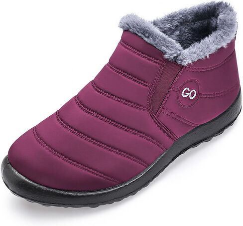 Snow Boots for Women Winter Boot with Comfortable Warm Fur Lined Ankle Booties Outdoor Slip On Waterproof Short Boots in Saudi Arabia