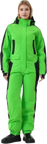 MOUS ONE Women One Pieces Ski Suits Waterproof Warm Insulated Ski Jumpsuit Removable Hood Snowsuit for Snow Sport in Kuwait