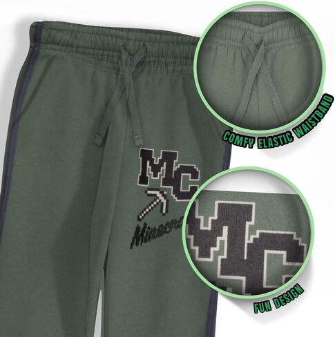 Minecraft Creeper Boys 2-Piece Jersey Set, Long Sleeve Active Mesh T-Shirt & Jogger Pants Bundle for Kids in Kuwait