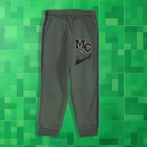 Minecraft Creeper Boys 2-Piece Jersey Set, Long Sleeve Active Mesh T-Shirt & Jogger Pants Bundle for Kids in Kuwait