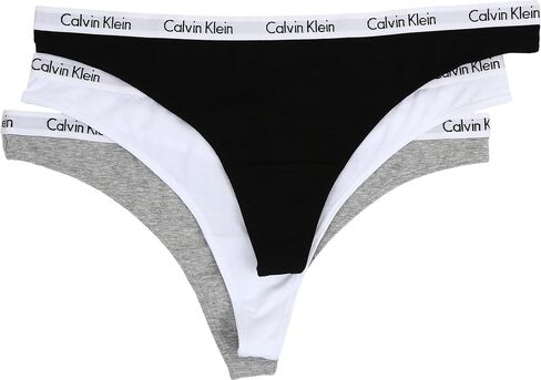 سراويل داخلية نسائية من Calvin Klein مصنوعة من القطن بشعار Carousel، حزمة متعددة، أسود/رمادي منقط/Small Buff Check Obsess in Saudi Arabia