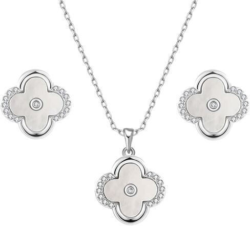 MAARRING Pendant Necklace Earrings Set with AAA Cubic Zirconia, Heart Jewelry Sets for Women Bridal Wedding Birthday Party Valentin's day in Kuwait