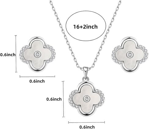 MAARRING Pendant Necklace Earrings Set with AAA Cubic Zirconia, Heart Jewelry Sets for Women Bridal Wedding Birthday Party Valentin's day in Kuwait
