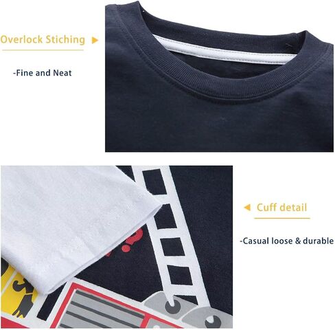 Boys Long Sleeve T-Shirts Casual Cotton Shirts Graphic Active Crewneck Tee Shirts for Toddler Kids Boys 3 Pack in Kuwait
