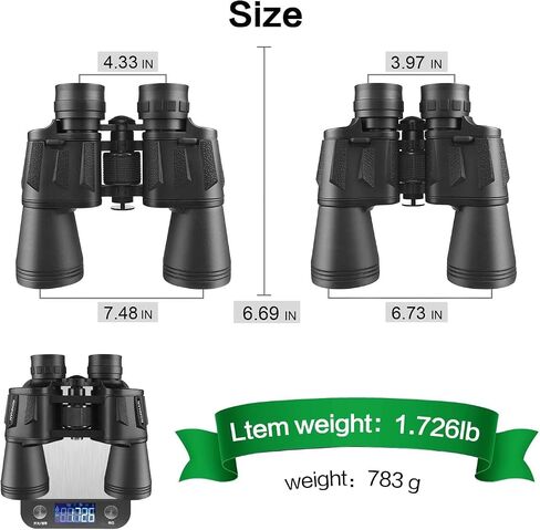 20x50 High Power Binoculars for Adults, Military Compact HD Professional/Daily Waterproof Binoculars Telescope for Bird Watching Travel Hunting Football Games Stargazing with Carrying Case and Strap in Saudi Arabia