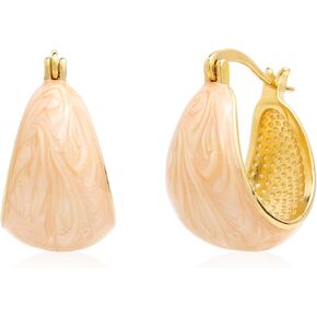Sonateomber Thick Chunky Huggie Hoop Earrings for Women Girls – Statement Vintage Gold Pated Cubic Zirconia Sensitive Ears Hypoallergenic Stud Jewelry Gift… in Saudi Arabia