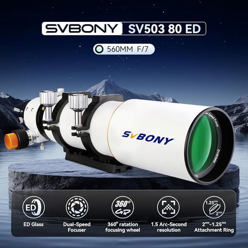 SVBONY SV503 Refractor Telescope, with Field Flattener, 70mm ED Refractor | F6.78 Focal Ratio, Extra Low Dispersion Achromatic OTA, Telescope for Adults, for Astrophotography Visual Astronomy in Saudi Arabia