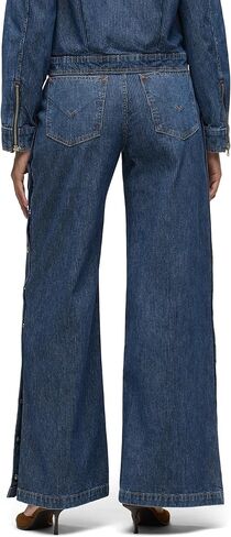 HUDSON Jeans Women's James High Rise Wide Leg Jean, Abyss, 32 in Kuwait