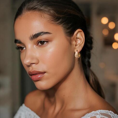 Sonateomber Thick Chunky Huggie Hoop Earrings for Women Girls – Statement Vintage Gold Pated Cubic Zirconia Sensitive Ears Hypoallergenic Stud Jewelry Gift… in Saudi Arabia