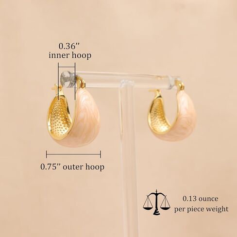 Sonateomber Thick Chunky Huggie Hoop Earrings for Women Girls – Statement Vintage Gold Pated Cubic Zirconia Sensitive Ears Hypoallergenic Stud Jewelry Gift… in Saudi Arabia