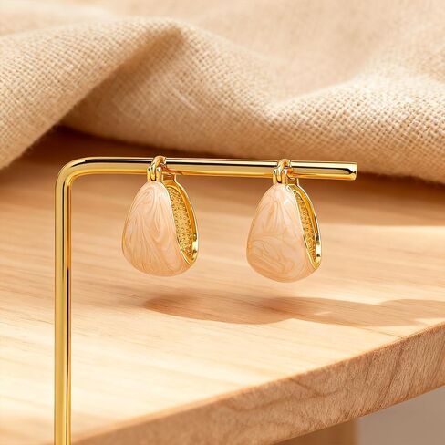 Sonateomber Thick Chunky Huggie Hoop Earrings for Women Girls – Statement Vintage Gold Pated Cubic Zirconia Sensitive Ears Hypoallergenic Stud Jewelry Gift… in Saudi Arabia