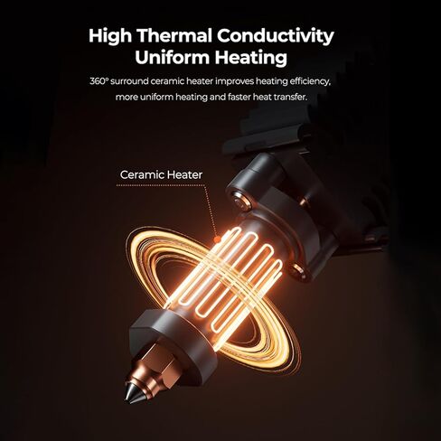 مجموعة CREALITY K2 PLUS CERAMIC HOTEND ، مع فوهة حامية من الصلب الصلب 0.4 مم ، جميع البثق المدمج ببذل البث الساخن ، 350 ℃ كتلة تسخين عالية ، والتوصيل الحراري العالي in Kuwait