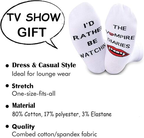 TSOTMO 2 Pairs Novelty Socks Gift for Women Mens I'D Rather Be Watching TV Show Socks TV Shows Inspire Gift in Saudi Arabia
