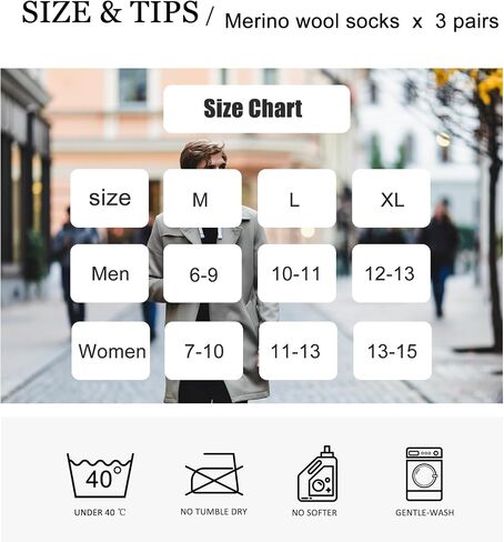 WANDER Merino Wool Hiking Socks Men Women Moisturing Wicking Lightweight 3 Pairs Cushioned Breathable Crew Work Boot Socks in Kuwait
