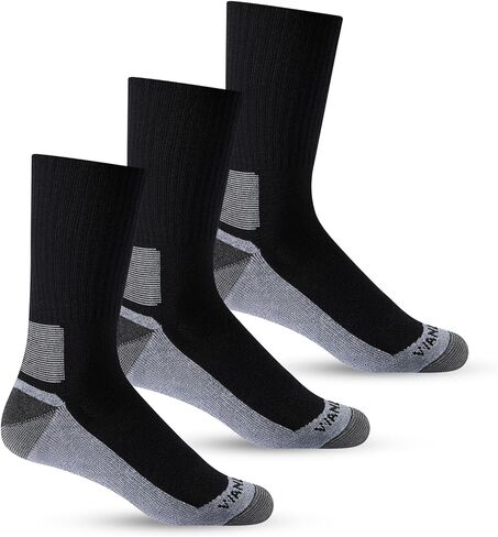 WANDER Merino Wool Hiking Socks Men Women Moisturing Wicking Lightweight 3 Pairs Cushioned Breathable Crew Work Boot Socks in Kuwait