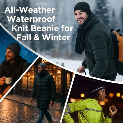 TOP-EX L/XL/XXL Waterproof Merino Wool Blend Beanie Fleece Lined Hat for All-Weather Winter Warm in Saudi Arabia