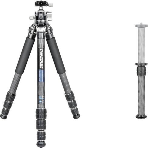 Carbon Fiber Tripod-INNOREL CT75C Professional Compact Portable Travel Tripod Heavy Duty Camera Stand for Digital DSLR Video Camcorder Load 44.1lb/20kg Tube 1.1in/29.0mm with Adjustable Center Column in Saudi Arabia