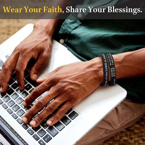 kilofly 3pcs Christian Religious Scripture Bible Verse Rubber Bracelet Wristband in Kuwait