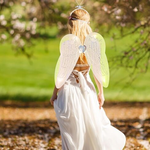Tigeen 24 Pcs Angel Wings and Sets for Adults 12 Pcs Wings and 12 Pcs Headbands Butterfly Wings for Angel Fairy Dress up Costume for Christmas Halloween Pageants Creative Play in Saudi Arabia