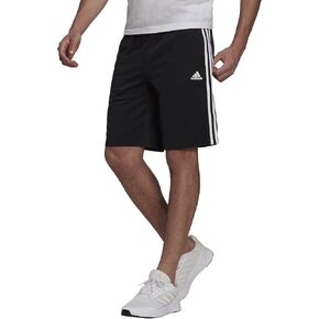 شورت رجالي من adidas مقاس Essentials Warm-up Tricot Regular 3-Stripes، أحمر داكن، كبير/طويل in Kuwait