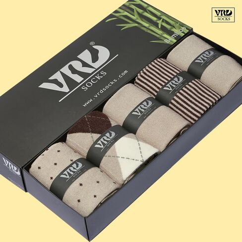 VRD SOCKS Mens Dress Socks, Bamboo Socks for Men, 5-Pack - Shoe Size 8-13, Olive Green - Plain in Saudi Arabia
