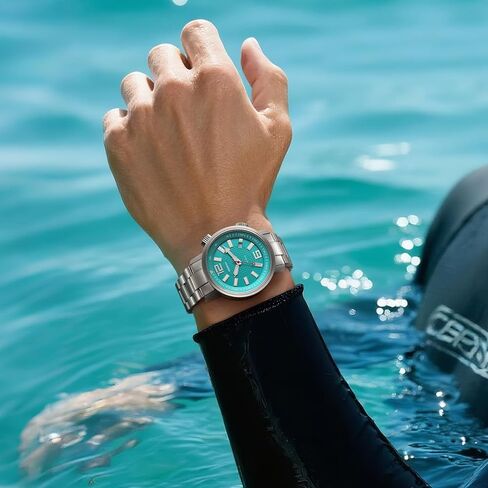 BERNY Automatic Mechanical Dive Watch for Men Self Winding Sport Stainless Steel Strap Wristwatches Waterproof 20ATM Sapphire Glass Scratch Resistant Super Luminous（No Battery Required in Saudi Arabia