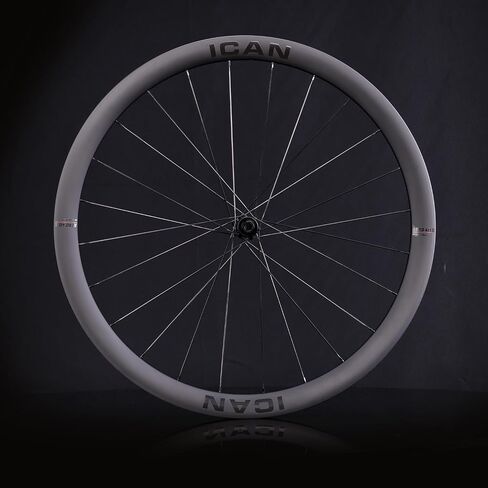 ICAN AERO(Plus) Disc 40mm/50mm 1355g/1382g/1400g/1430g Carbon Road Bike Wheelset 700C Disc Brake 18.35mm/23mm Inner Width Clincher Tubeless Compatible in Saudi Arabia