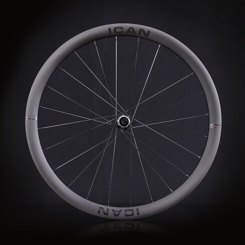 ICAN AERO(Plus) Disc 40mm/50mm 1355g/1382g/1400g/1430g Carbon Road Bike Wheelset 700C Disc Brake 18.35mm/23mm Inner Width Clincher Tubeless Compatible in Saudi Arabia