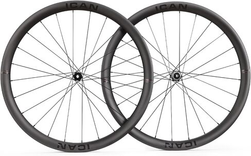 ICAN AERO(Plus) Disc 40mm/50mm 1355g/1382g/1400g/1430g Carbon Road Bike Wheelset 700C Disc Brake 18.35mm/23mm Inner Width Clincher Tubeless Compatible in Saudi Arabia