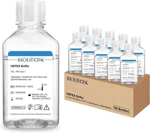 HEPES Buffer, Lab Cell Culture Buffer, 0.1um Filtration, Ph=7.3, Sterilization, 500ml/Bottle in Saudi Arabia