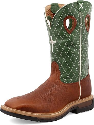 Men's 12" Western Work Boot - Casual Western Boots for Men, Brown & Grey, 10.5 EE in Kuwait