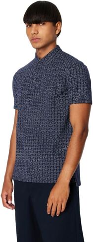 A|X Armani Exchange Men's Regular Fit Cotton Jersey Printed Logo, White Micro, M in Kuwait