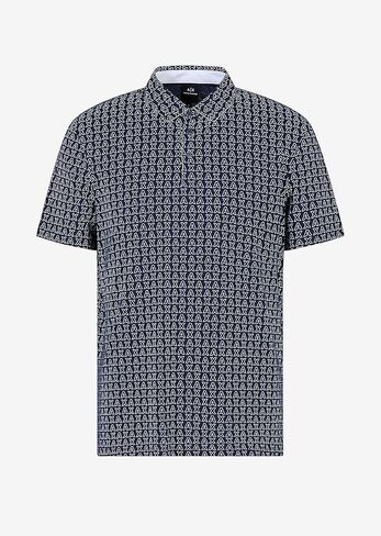 A|X Armani Exchange Men's Regular Fit Cotton Jersey Printed Logo, White Micro, M in Kuwait