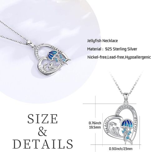 Twoowl Ocean Wave Necklace 925 Sterling Silver Beach Pendant Necklace Beach Jewelry Gifts for Women Girls in Saudi Arabia