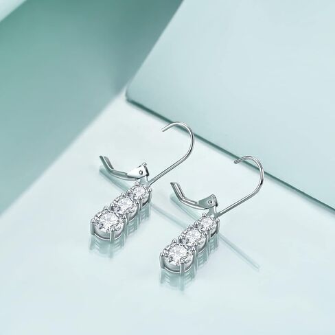 أقراط متدلية من الفضة الإسترلينية 925 مكعبة الزركونيوم، أقراط متدلية من تشيكوسلوفاكيا للنساء in Kuwait