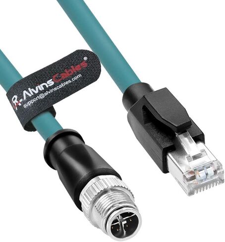 Alvin's Cables M12 X Code 8 Position to RJ45 Ethernet Cable for Cognex in Sight 8200 8400 Series Industrial Camera Shielded Cord IP67 Waterproof 6.5ft/2M in Saudi Arabia