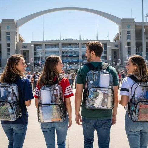 48 Pcs Clear Backpack Heavy Duty Clear Bookbags Clear Backpack Stadium Approved 16 Transparent See Through Backpacks for Stadium, Concert, Sports, Work, School, Security in Kuwait