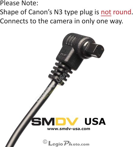SMDV Remote Shutter Release Cable for Canon EOS 1D, 1DS Mark II, III, Mark III, IV, 1DC, 1DX, D30, D60, 10D, 20D, 20DA, 30D, 40D, 50D, 5D, 5D Mark II, III, 7D, Fully Compatible with Canon RS80N3 in Saudi Arabia