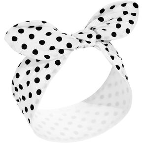 Costume Headband White Polka Dot Bandana Headband Wire Headband Halloween Dress up Retro Hairband Headwrap Hair Accessories for Women and Girls(Black,Small Dots) in Saudi Arabia