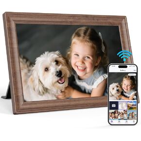 MaxAngel 10.1 Inch Digital Photo Frame WiFi Electronic Picture Frame HD IPS Touch Screen 16GB Storage Smart Digital Photo Frame Slideshow Auto-Rotate Share Moments Instantly in Kuwait