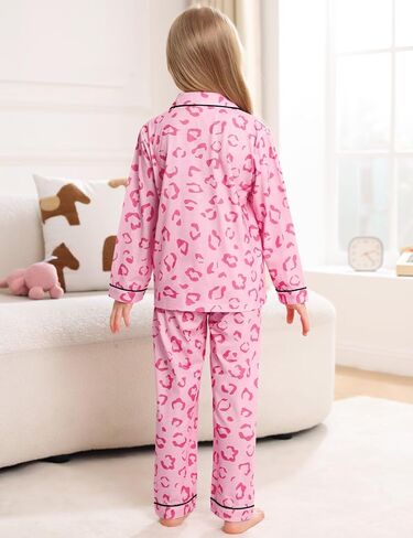 SWOMOG Kids Modal Pajamas Sets Girls Boys كم طويل ملابس خاصة 2 قطعة صالة مجموعات زر أسفل Pjs Set in Saudi Arabia