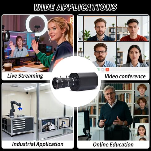 MOKOSE 4K Digital Camera 3840 * 2160/30FPS HDMI 3G-SDI 1080P USB Webcam 3.5MM Microphone with 10-55MM Telephoto Zoom Manual Lens Exchangeable CS/C Mount Lens in Kuwait