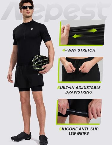 Nepest Men’s 4D Padded Mountain Bike Shorts MTB Cycling Biking Bicycle Riding Shorts with Zipper Pockets in Kuwait