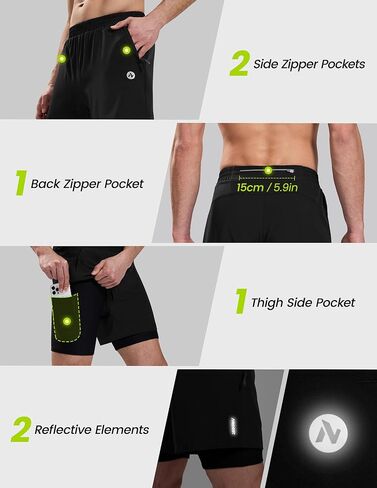 Nepest Men’s 4D Padded Mountain Bike Shorts MTB Cycling Biking Bicycle Riding Shorts with Zipper Pockets in Kuwait