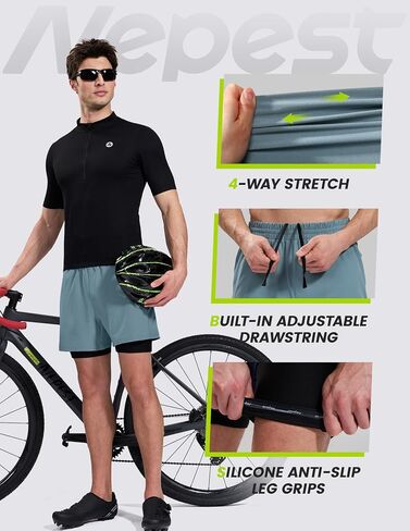 Nepest Men’s 4D Padded Mountain Bike Shorts MTB Cycling Biking Bicycle Riding Shorts with Zipper Pockets in Saudi Arabia