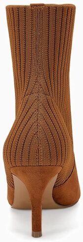 Coutgo Women's Pointed Toe Ankle Boots Stiletto Kitten Heel Knit Faux Suede Winter Sock Booties in Saudi Arabia