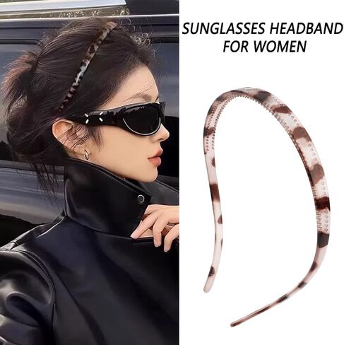 TOBATOBA 6Pcs Flex No Pressure Headbands No Headache Headbands for Women with Glasses, Comfortable Plastic Headbands with Teeth, Fashion Skinny Headbands Non Slip, Hair Accessories for Women Girls in Kuwait